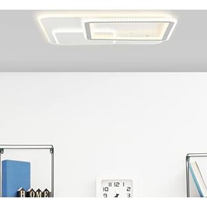 Brilliant LED plafondlamp - Moderne plafondlamp in tijdloos design dimbaar met afstandsbediening - lichtkleur instelbaar CCT van metaal/kunststof, wit/grijs - 50 x 50 cm