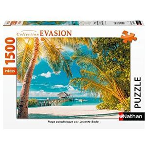 Nathan - Puzzel 1500 stukjes - Paradijs strand - Volwassenen en kinderen vanaf 14 jaar - Hoogwaardige puzzel - Perfecte inbouw - Escape collectie - 87794