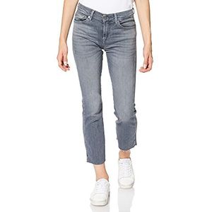 7 For All Mankind Dames enkellaarzen met slim fit, grijs.