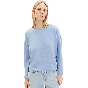 TOM TAILOR damessweatshirt met structuur & trekkoord, 10315 - Wit mompel