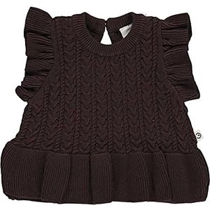 Müsli by Green Cotton Knit Frill Vest Baby Pullover Vest voor meisjes, Koffie, 60, Koffie