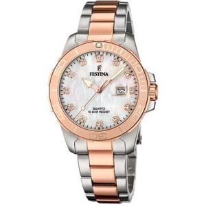 Festina Dameshorloge analoog kwarts met armband van roestvrij staal F20505/1, tweekleurig, Mittel, Modern, Tweekleurig, Modern