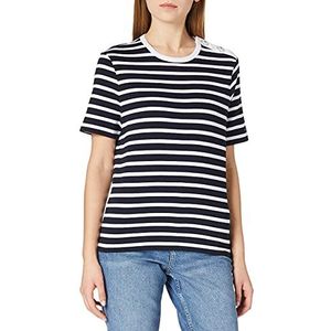 Tommy Hilfiger Klassieke button top voor dames, Classic Breton Stp/Dsrt Sky/Wit