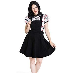 Hell Bunny Dakota Pinafore Damesjurk, zwart.