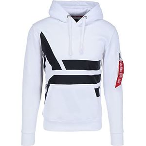 ALPHA INDUSTRIES Heren hoodie met Side White Logo 3XL, Wit 3XL, Wit