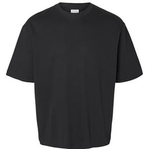 Selected Homme T-shirt à manches courtes pour homme, Noir, L