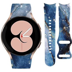 Vozehui Siliconen armband, 20 mm, compatibel met Galaxy Watch 5/4, 40 mm, 44 mm, marmerprint, voor Samsung Galaxy Watch5 Pro/Galaxy Watch 4 40 mm, 44 mm/Watch 4 Classic, 42 mm, 46 mm, siliconen
