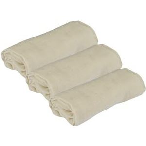 3 stuks 100% biologisch katoen 60 x 60 cm effen beige natuur