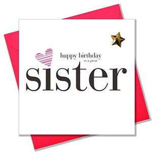 Claire Giles Hearts and Stars HNS20 verjaardagskaart voor zussen