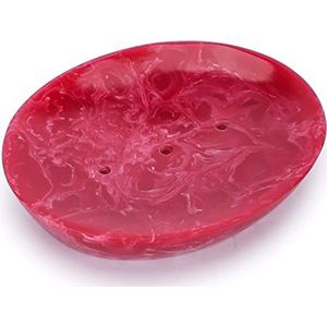 Ajuny Handicrafts zeepbakje van hoogwaardig hars voor douche, badkamer, keuken, badkuip, gemakkelijk te reinigen met wat water, verlengt de levensduur van de zeep (roze roze)