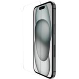 Belkin ScreenForce TemperedGlass Antimicrobiële Screenprotector voor iPhone 15, gehard glas, iPhone bescherming, dun, transparant, krasbestendig, Easy Align standaard voor luchtbelvrij aanbrengen