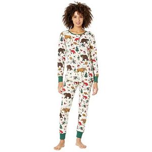 Hatley Pijama damespyjama met lange mouwen en print, Winter van hout