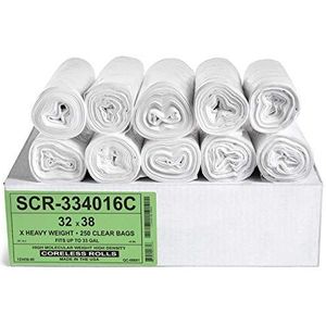 Aluf Plastics 250 stuks 130 liter afvalzakken uit de serie Reduziering, hoge dichtheid 16 micron (gelijkwaardig) voor thuis, kantoor, badkamer, papier, piepschuim