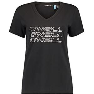 O'Neill Triple Stack T-shirt voor dames met V-hals, Zwart