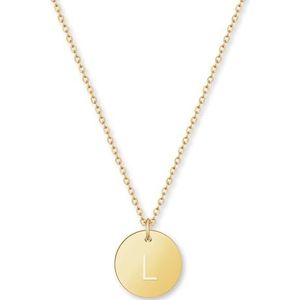 Letters Ketting Goud I Gouden Ketting Dames met 18 Karaat Goud Plating I Gouden Ketting voor Vrouwen I Letters Ketting met Hanger in Goud I Letters Ketting (L)