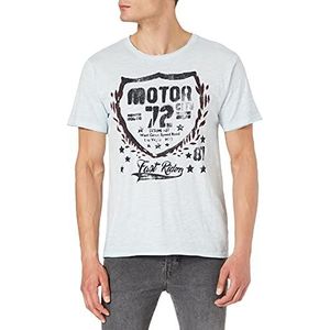 KEY LARGO Motor City Round T-shirt voor heren, hemelsblauw (1215)