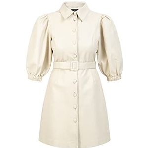 nelice Robe en cuir pour femme 19227087-NE01, blanc laine, taille M, Robe en cuir, M