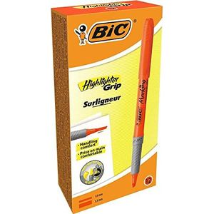 BIC Highlighter Grip Markeerstiften, afgeschuinde punt, oranje, 12 stuks