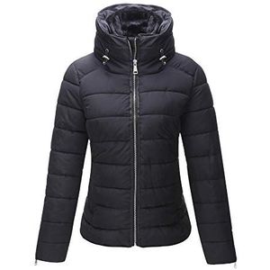 BELLIVERA Lichte overgangsjas voor dames, kort, winter, warm, katoenen vulling, waterdicht, zwart.