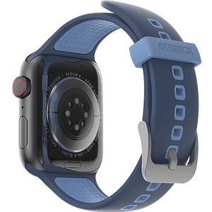 OtterBox All Day armband voor Apple Watch Series 9/8/7/6/SE 2e gen/SE 1e gen/5/4/3-42 mm/44 mm/45 mm, reservearmband van duurzame zachte siliconen voor Apple Watch, blauw