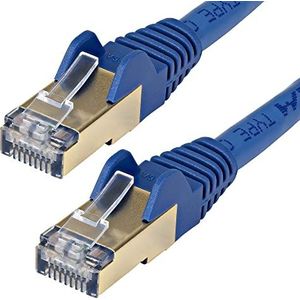 Netwerkkabel RJ45 Cat6, 5 m, afgeschermde patchkabel, Cat6, STP, haakvrij, Gigabit kabel (6ASPAT5MBL)