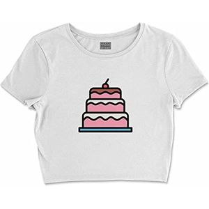 Bona Basics, Basic T-shirt met digitale print voor dames, 100% katoen, wit, casual, maat: XL, wit, XL korte taille, Wit