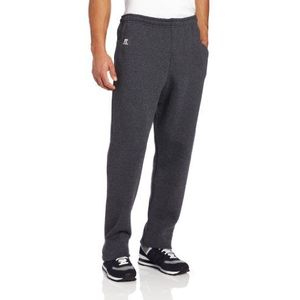 Russell Athletic Men's Dri-Power Open Bottom Sweatpants met zak, Zwarte Heather