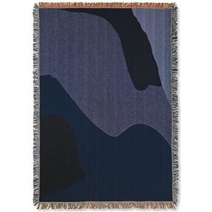 Ferm Living Katoenen deken 170 x 120 cm donkerblauw