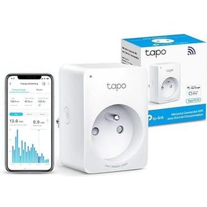Tapo Prise Connectée WiFi, Suivi de consommation, 16A Type E, compatible avec Alexa et Google Home, Contrôler le ventilateur, le climatiseur, Économie d'énergie, Commande vocale, Tapo P110(FR)