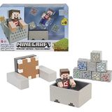 Minecraft Wagonnet-set, Steve figuur en accessoires, actie- en avonturenspeelgoed voor kinderen, geïnspireerd op videospel, GVL55