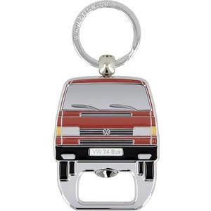 Brisa VW Collection Volkswagen bus sleutelhanger met flesopener in transparante verpakking, T4 Combi/Rood, T4 Combi