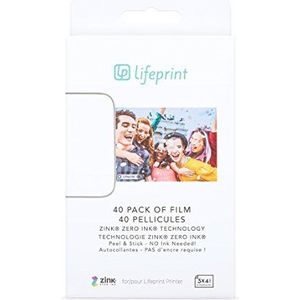 Lifeprint Fotopapier 40 – fotopapier, fotoprinterpapier 7,6 x 5 cm, innovatieve ecologische zink technologie, zelfklevend gezicht, inktvrij printen – 40 stuks