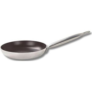 ELO 5162826 roestvrijstalen pan 18/10, aluminium pan, anti-aanbaklaag, 28 cm, keukenpan, geschikt voor alle warmtebronnen, aluminium, roestvrij staal, grijs, zwart, 28 cm