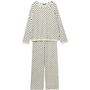 United Colors of Benetton Pig(mesh + broek) 387s3p026 Pijama Set dames (1 stuk), Bianco Panna met stippen 61d