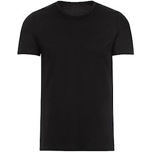 Trigema T-shirt met V-hals voor dames van katoen/elastaan, zwart.