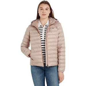 Tommy Hilfiger Lw Global Gestreepte gewatteerde damesjas, Merino Beige