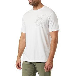 Armani Exchange T-shirt en coton Pima pour homme avec logo rond, coupe régulière, Blanc., L