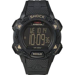 Timex Expedition T49896 Pusher Shock, LCD-armband met wijzerplaat, zwart., riem