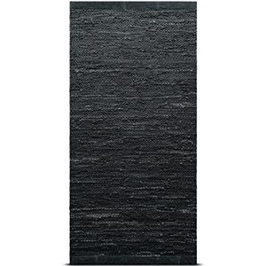 RUG SOLID, Lederen tapijt, donkergrijs, 140 x 200 cm