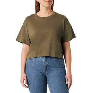 Noisy may Nmalena S/S O-hals Semicrop Top Fwd Noos T-shirt voor dames, Kalamata