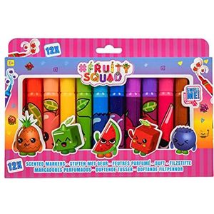 Jouetprive-Fruity Squad Markers Super Wide Tip with Fragrance, 12 stuks.