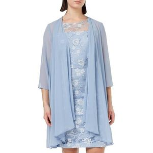 Gina Bacconi Robe brodée pour femme avec veste en mousseline assortie pour cocktail, bleu clair, 44