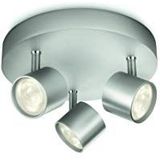 Philips Star LED-spot, 3 lampen, aluminium, metallic, 562434816