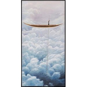 Kare Design Ingelijste Afbeelding Cloud Boot Blauw 60 x 120 cm Canvas Wanddecoratie Kunstwerk