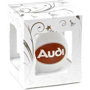 Audi A8-9016 Kerstbal van glas met logo en opschrift ""All I Want for Christmas is a Quattro