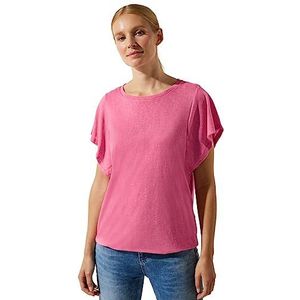 Street One A320145 T-shirt voor dames met ruches, Framboos/roze