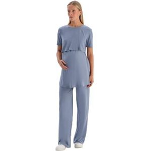 Dagi Pantalon de pyjama en tricot indigo taille haute pour femme Taille M, indigo, M