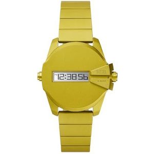 Diesel Baby Chief Herenhorloge, digitaal uurwerk met aluminium of roestvrijstalen armband, Geel Ork, Modern