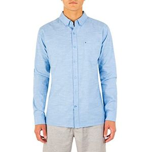 Hurley One&only Woven Top L/S voor heren, Ok Blauw