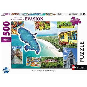 Nathan - Puzzel 500 stukjes - Ansichtkaart van Martinique - Volwassenen en kinderen vanaf 12 jaar - Hoogwaardige puzzel - Evasion collectie - 87340